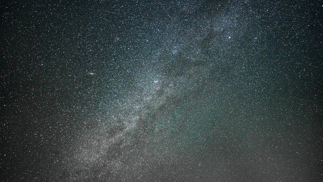 The starry night sky over the desert near Jaisalmer