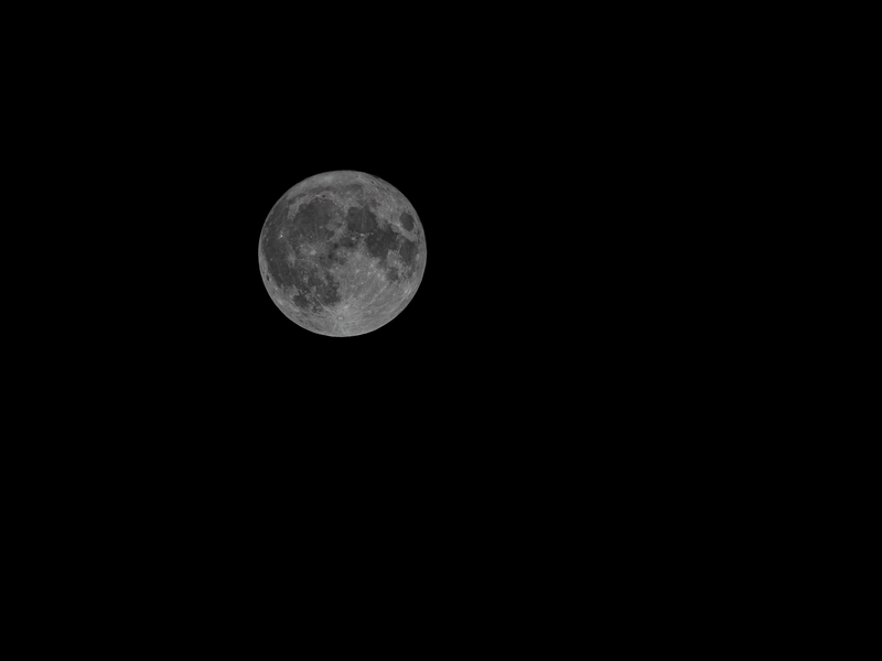 A full moon in the night sky